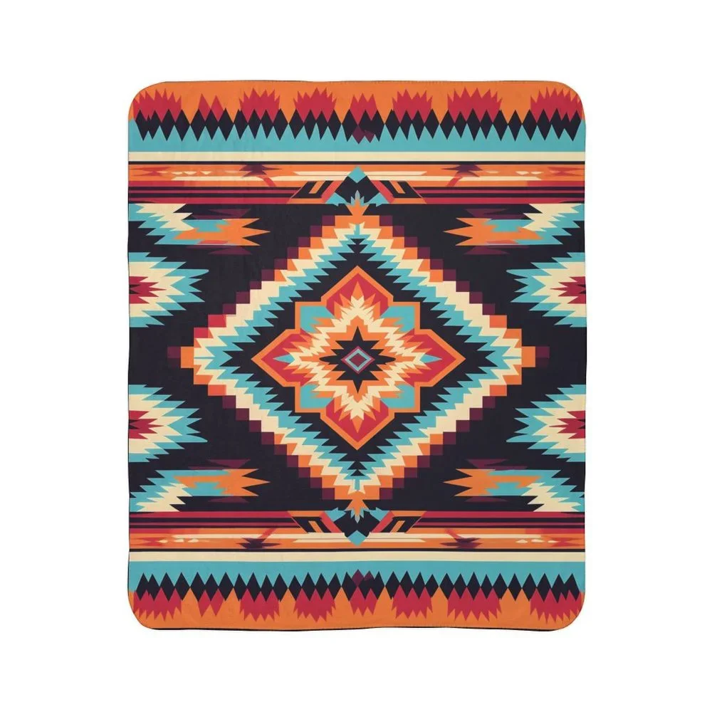 ✨ Ultra-Soft Native Sherpa Blanket | Southwestern Fleece Throw